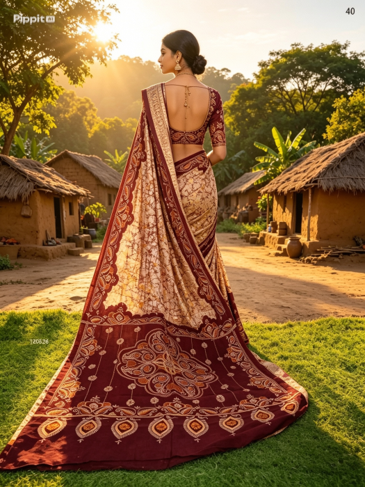 Santiniketani Batik Saree