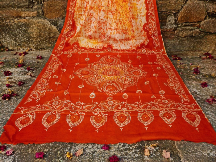 Santiniketani Batik Saree