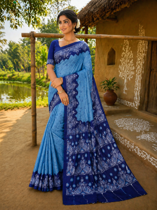 Santiniketani Batik Saree