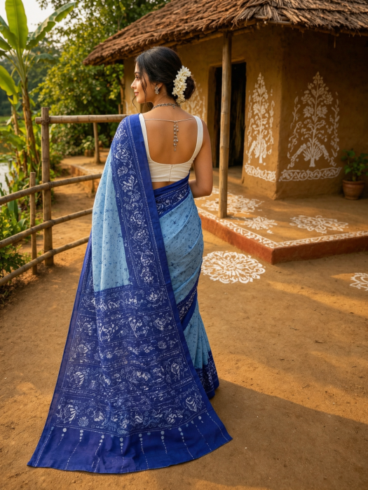 Santiniketani Batik saree